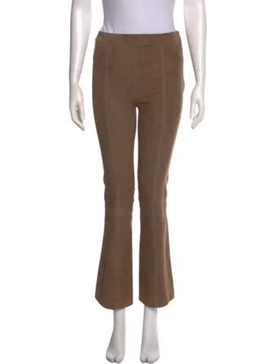 Pre-owned Sprwmn Suede Straight Leg Pants In Brown