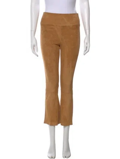 Pre-owned Sprwmn Suede Straight Leg Pants In Brown