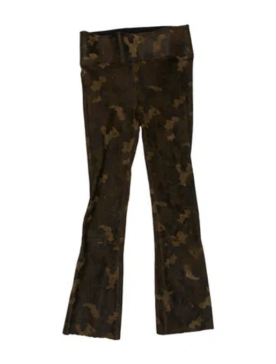 Pre-owned Sprwmn Suede Straight Leg Pants In Green