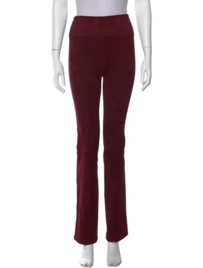 Pre-owned Sprwmn Suede Straight Leg Pants W/ Tags In Burgundy