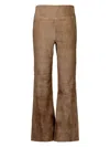 Sprwmn Suede Trousers In Brown