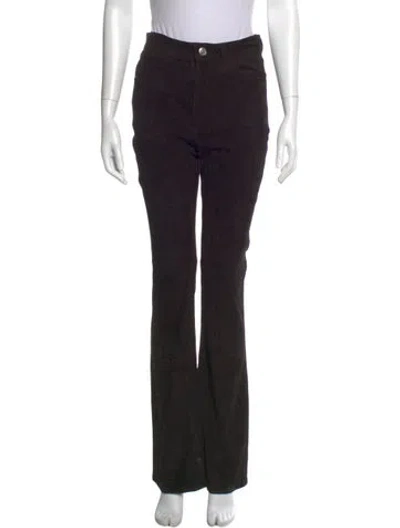 Pre-owned Sprwmn Suede Wide Leg Pants In Black