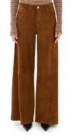 Sprwmn 5 Pocket Mid Rise Wide Leg In Brown