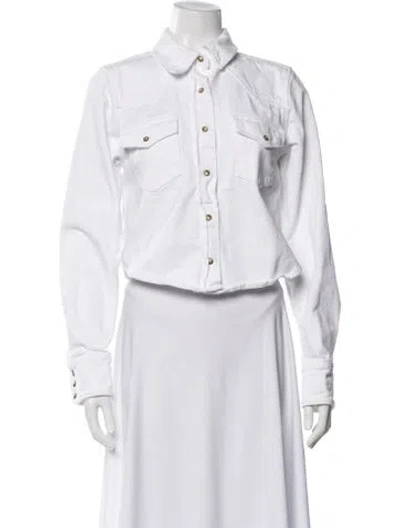 Pre-owned Sprwmn Supima Cotton Denim Jacket In White