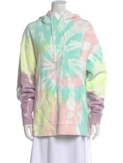Pre-owned Sprwmn Tie-dye Print Crew Neck Hoodie In Pink
