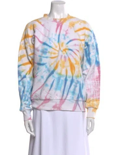 Pre-owned Sprwmn Tie-dye Print Crew Neck Sweatshirt In White