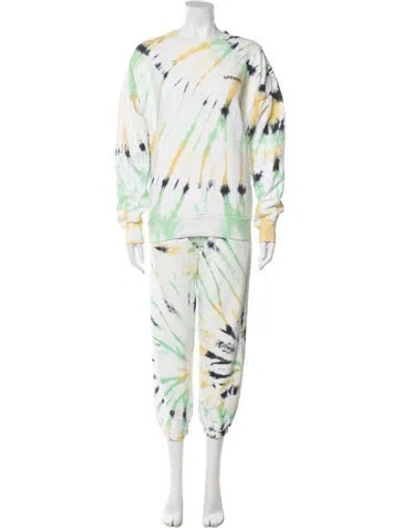 Pre-owned Sprwmn Tie-dye Print Pant Set In Green