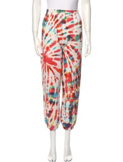 Pre-owned Sprwmn Tie-dye Print Skinny Leg Pants In White