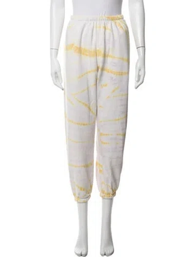 Pre-owned Sprwmn Tie-dye Print Straight Leg Pants In White