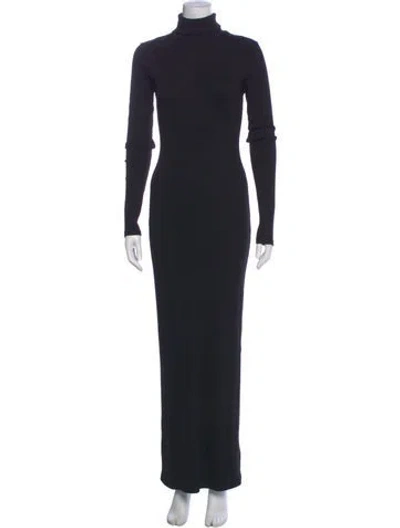 Pre-owned Sprwmn Turtleneck Long Dress In Black