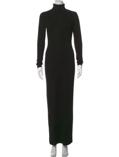 Pre-owned Sprwmn Turtleneck Long Dress In Black