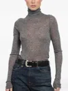 Sprwmn Turtleneck Long-sleeve Top In Gray