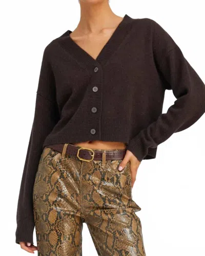 Sprwmn Ultra Soft Mia Cardigan In Coffee In Brown