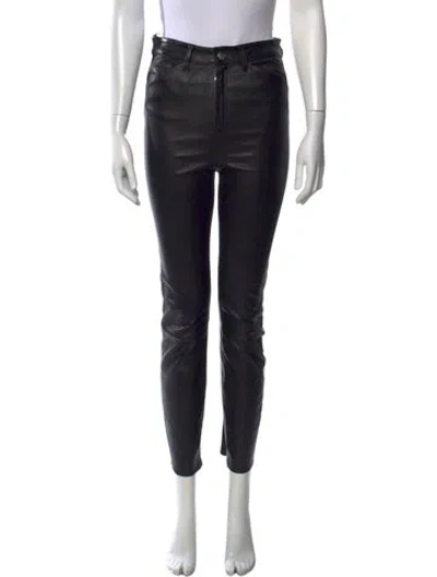 Pre-owned Sprwmn Vegan Leather Skinny Leg Pants In Black