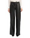 Sprwmn Wide-leg Leather Baggy Pants In Black In Black