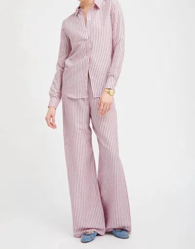 SPRWMN WIDE LEG STRIPE PANTS IN PINK INDIGO