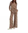 Sprwmn Wide Leg Trouser In Leopard Chiffon