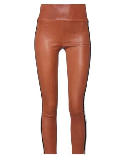 Sprwmn Woman Leggings Tan Size S Soft Leather In Brown