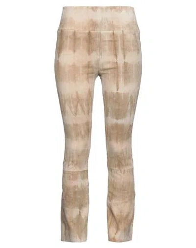 Sprwmn Woman Pants Beige Size Xs Soft Leather