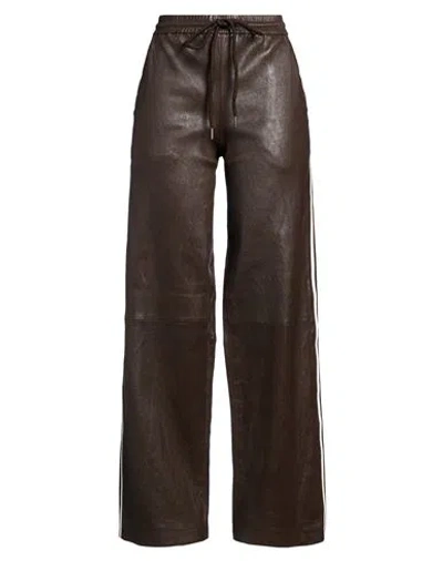 Sprwmn Woman Pants Dark Brown Size M Lambskin