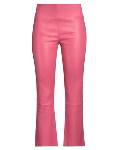 Sprwmn Woman Pants Fuchsia Size M Soft Leather In Pink