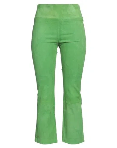 Sprwmn Woman Pants Green Size L Soft Leather
