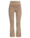 Sprwmn Woman Pants Light Brown Size L Soft Leather In Beige