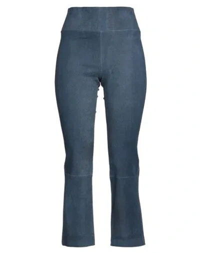 Sprwmn Woman Pants Midnight Blue Size M Soft Leather