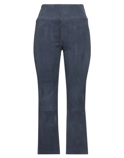 Sprwmn Woman Pants Navy Size L Soft Leather