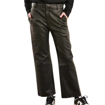 Sprwmn Women's Leather Cropped Trousers In Black