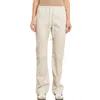 Sprwmn Women's Leather Drawstring Jogger In Chalk In White