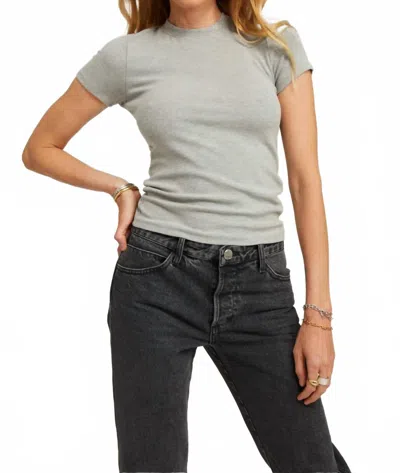 Sprwmn Women's Rib Baby Top In Heather Grey In Gray