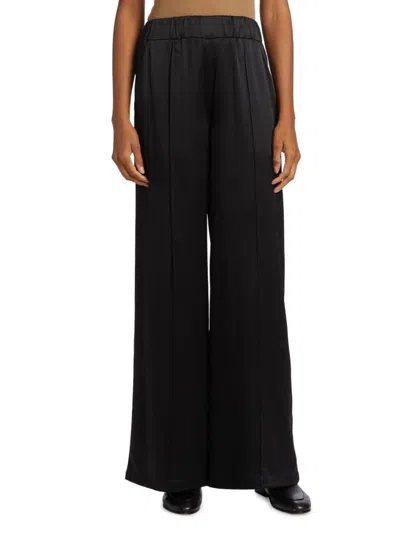 Sprwmn Women's Silk Wide-leg Pants In Black