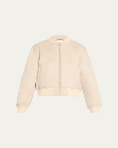 Sprwmn Wool Bomber Jacket In Off White