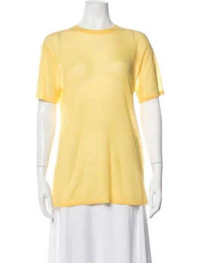 Pre-owned Sprwmn Wool Crew Neck T-shirt W/ Tags In Yellow