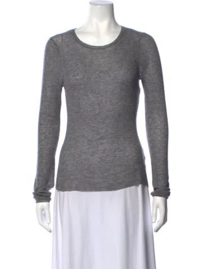 Pre-owned Sprwmn Wool Scoop Neck Top In Grey