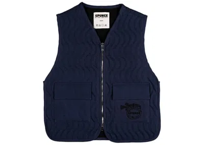 Pre-owned Spunge Men's  X Salehe Bembury  Lowtide Vest In Indigo Evening