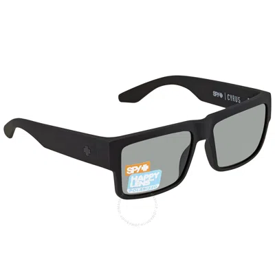 Spy Cyrus Hd+ Grey Green Polarized Square Unisex Sunglasses 673180973864 In Black