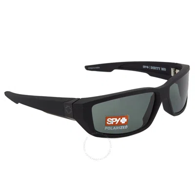 Spy Dirty Mo Hd Plus Gray Green Polarized Wrap Men's Sunglasses 670937219864 In Grey/green/black