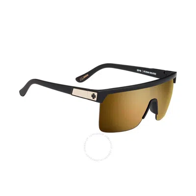 Spy Flynn 5050 Hd+ Bronze With Gold Spectra Mirror Shield Unisex Sunglasses 6700000000047 In Black
