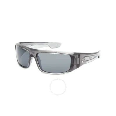 Spy Logan Happy Grey Green With Silver Mirror Wrap Men's Sunglasses 670939204352 In Gray
