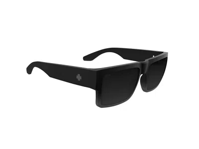 Spy Optic Cyrus Plastic Frame Fashion Sunglasses Soft Matte Black Fade Happy Gray Black Mirror, Polycarbonate
