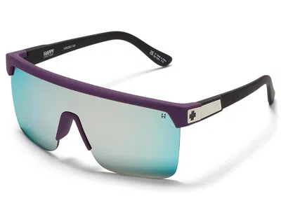 Spy Optic Flynn 5050 Shield Sunglasses Fashion Sunglasses Matte Purple Matte Black/happy Bronze Platinum Mirro In Multi