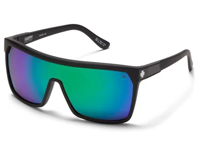 Spy Optic Flynn Shield Sunglasses Plastic Frame Fashion Sunglasses Matte Black/happy Bronze W/ Green Spectra:  In Multi