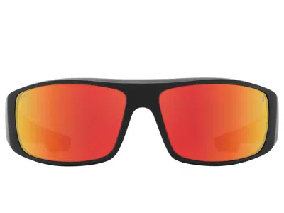 Spy Optic Logan Sport Sunglasses Boo Johnson Matte Black/orange/happy Gray/green/red Mirror: One Size