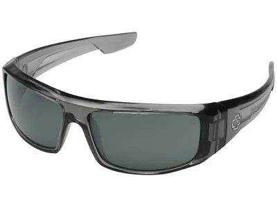 Spy Optic Logan Sport Sunglasses Clear Smoke/happy Gray Green W/ Silver Mirror, Grilamid Frames