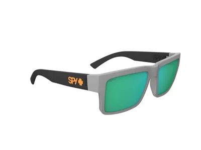Spy Optic Montana Fashion Sunglasses Matte Gray/translucent Black Happy Bronze Light Green Mirror: One Size In Blue