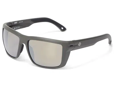 Spy Optic Overhaul Xl Fashion Sunglasses Matte Olive Happy Bronze Pewter Mirror: 60mm In Gray