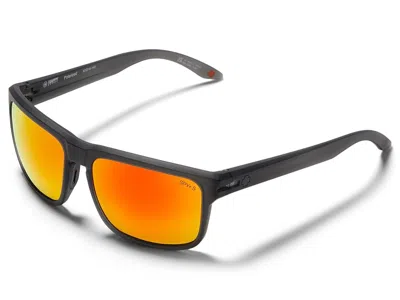 Spy Optic Region Xl Fashion Sunglasses Translucent Matte Black Happy Boost Polar Orange Mirror: One Size
