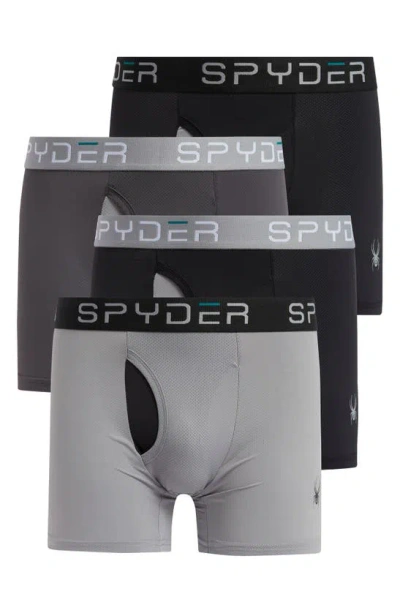 Spyder 4-pack Boxer Briefs In Gray